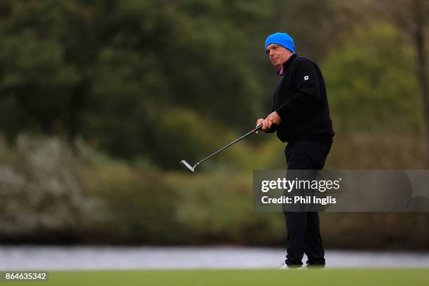 Marc Farry of France in action during the second round of the Farmfoods European Senior Masters played at Forest of Arden Marriott Hotel & Country...