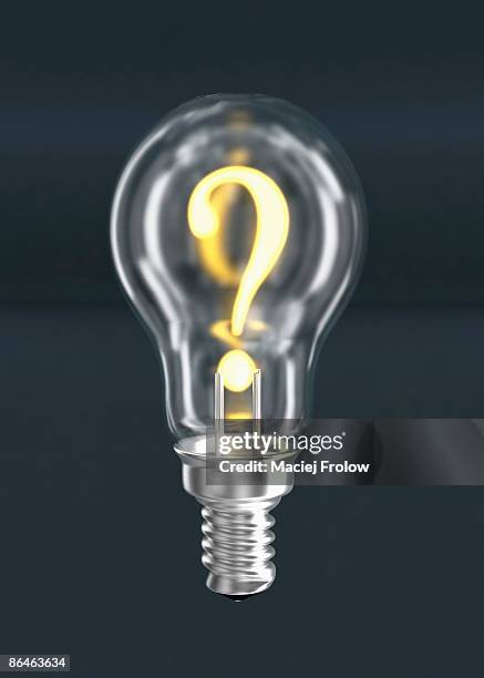 Question Mark In Light Bulb Lightbulb Question Mark Stock-Fotos und Bilder - Getty Images