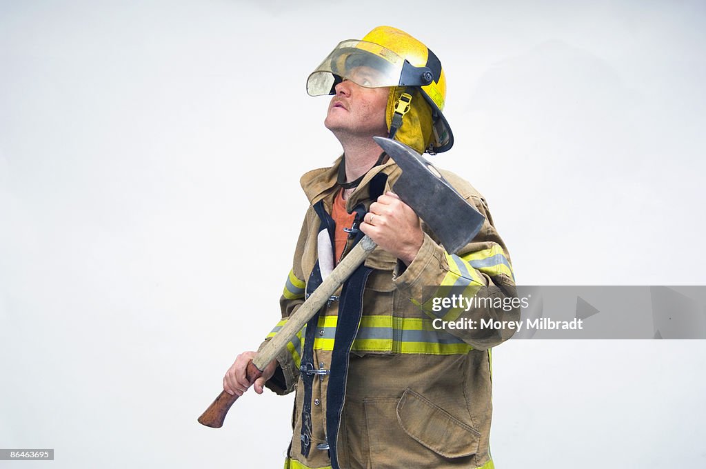 Fireman with axe