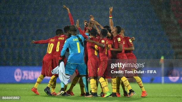 Players of Ghana prior to the FIFA U-17 World Cup India 2017 Quarter Final match between Mali and Ghana at Indira Gandhi Athletic Stadium on October...