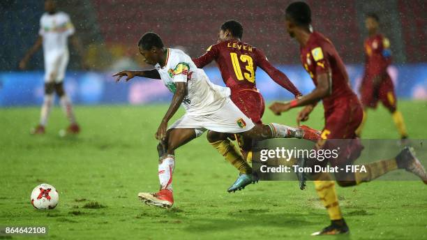 Ibrahim Kane of Mali and Gabriel Leveh of Ghana in action during the FIFA U-17 World Cup India 2017 Quarter Final match between Mali and Ghana at...