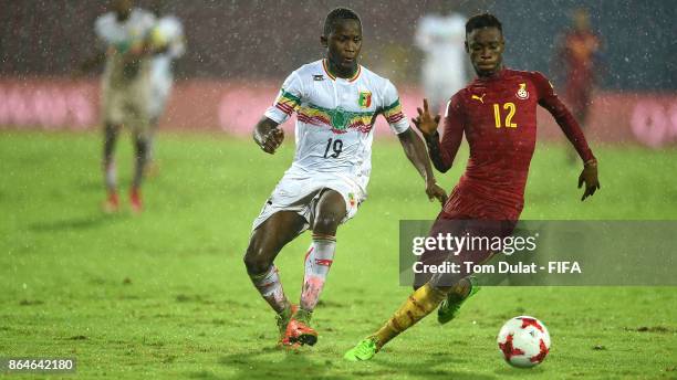 Lassana Ndiaye of Mali and Abdul Yusif of Ghana in action during the FIFA U-17 World Cup India 2017 Quarter Final match between Mali and Ghana at...