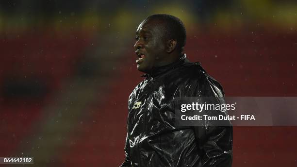 Coach of Mali, Jonas Komla looks on during the FIFA U-17 World Cup India 2017 Quarter Final match between Mali and Ghana at Indira Gandhi Athletic...