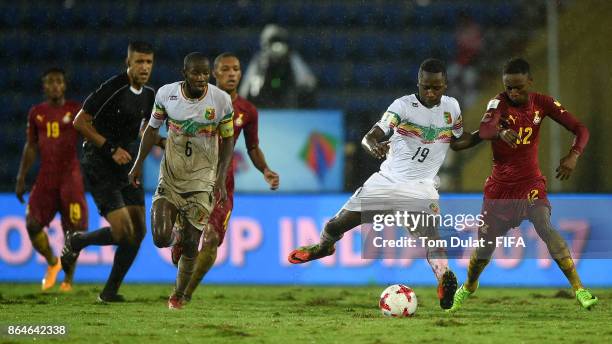 Lassana Ndiaye of Mali and Abdul Yusif of Ghana in action during the FIFA U-17 World Cup India 2017 Quarter Final match between Mali and Ghana at...