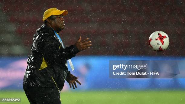 Coach of Ghana, Samuel Fabin during the FIFA U-17 World Cup India 2017 Quarter Final match between Mali and Ghana at Indira Gandhi Athletic Stadium...