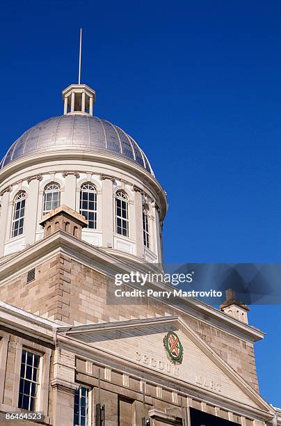 dome of bonsecours market building in quebec, canada - bonsecours market stock pictures, royalty-free photos & images