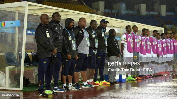 Team of Mali prior to the FIFA U-17 World Cup India 2017 Quarter Final match between Mali and Ghana at Indira Gandhi Athletic Stadium on October 21,...