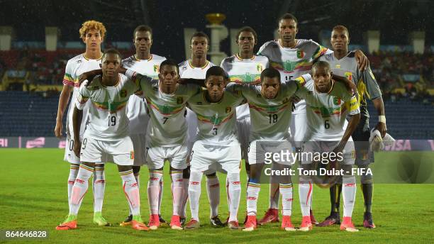 Players of Mali pose for a team photograph prior to the FIFA U-17 World Cup India 2017 Quarter Final match between Mali and Ghana at Indira Gandhi...