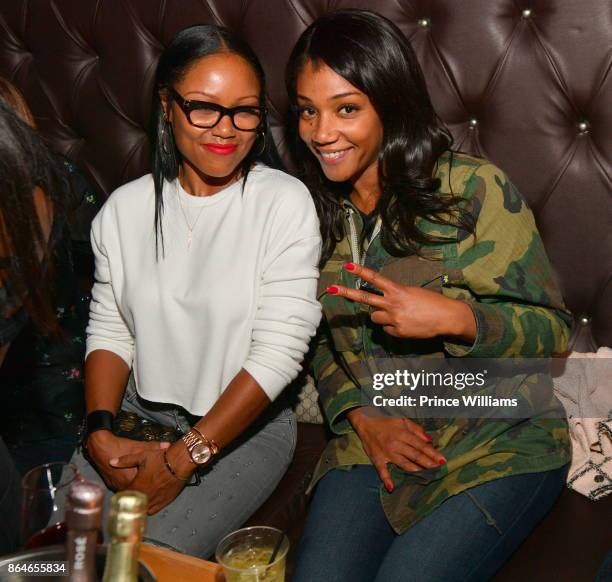 Eboni Nichols and Tiffany Haddish attend Gabrielle Union's Book Tour After Party at Boogalou Lounge on October 20, 2017 in Atlanta, Georgia.