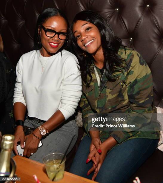 Eboni Nichols and Tiffany Haddish attend Gabrielle Union's Book Tour After Party at Boogalou Lounge on October 20, 2017 in Atlanta, Georgia.