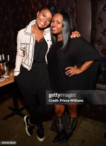 Gabrielle Union and Keshia Knight Pulliam attend Gabrielle Union's Book Tour after Party at Boogalou Lounge on October 20, 2017 in Atlanta, Georgia.