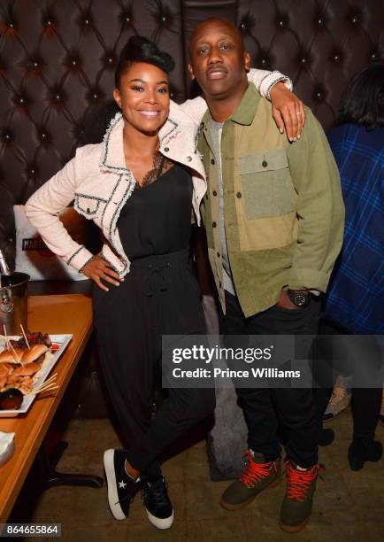 Gabrielle Union and Chaka Zulu attend Gabrielle Union's Book Tour After Party at Boogalou Lounge on October 20, 2017 in Atlanta, Georgia.