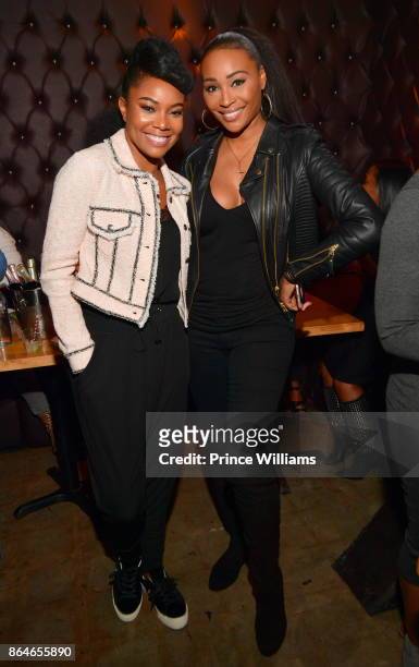Gabrielle Union and Cynthia Bailey attend Gabrielle Union's Book Tour After Party at Boogalou Lounge on October 20, 2017 in Atlanta, Georgia.