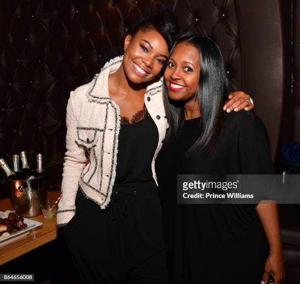 Gabrielle Union and Keshia Knight Pulliam attend Gabrielle Union's Book Tour after Party at Boogalou Lounge on October 20, 2017 in Atlanta, Georgia.