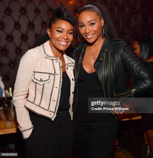 Gabrielle Union and Cynthia Bailey attend Gabrielle Union's Book Tour After Party at Boogalou Lounge on October 20, 2017 in Atlanta, Georgia.