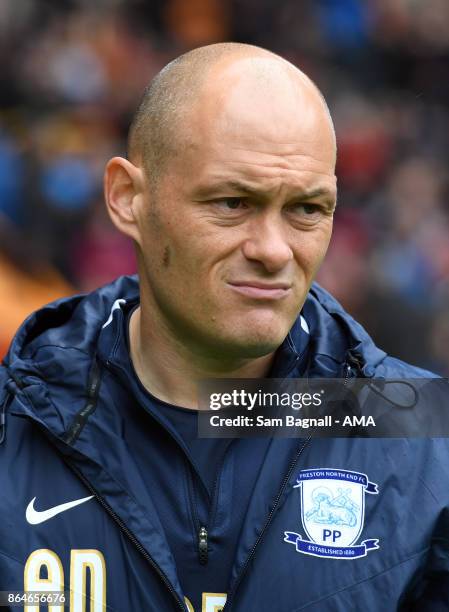 Alex Neil manager / head coach of Preston North End during the Sky Bet Championship match between Wolverhampton and Preston North End at Molineux on...