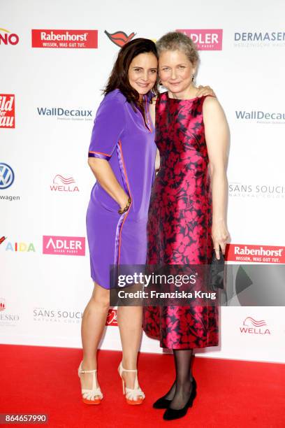 Elisabeth Lanz and Julia Cissewski attend the 'Goldene Bild der Frau' award at Hamburg Cruise Center on October 21, 2017 in Hamburg, Germany.