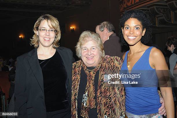 Beth Falcone, Linny Fowler and Karla Mosley producers of Broadway for Obama at the State Theatre on October 20, 2008 in Easton, Pennsylvania.