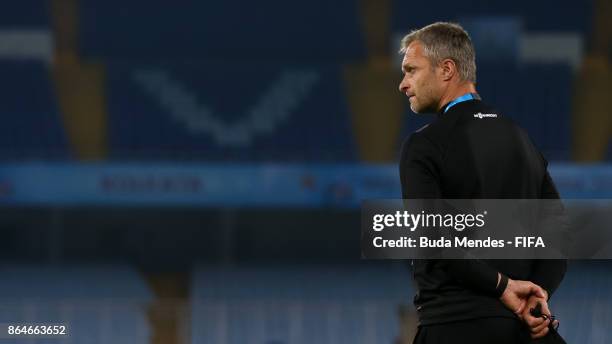 Head coach Christian Wueck of Germany looks on during the visit of the stadium a day before the FIFA U-17 World Cup India 2017 Quarter Final match...