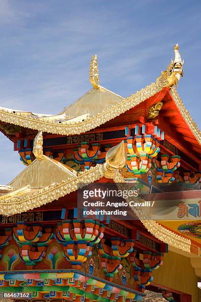 ganden sumsteling gompa (gandan sumtseling) (songzanlin si) buddhist monastery, shangri-la, formerly zhongdian, shangri-la region, yunnan province, china, asia - songzanlin monastery stock pictures, royalty-free photos & images