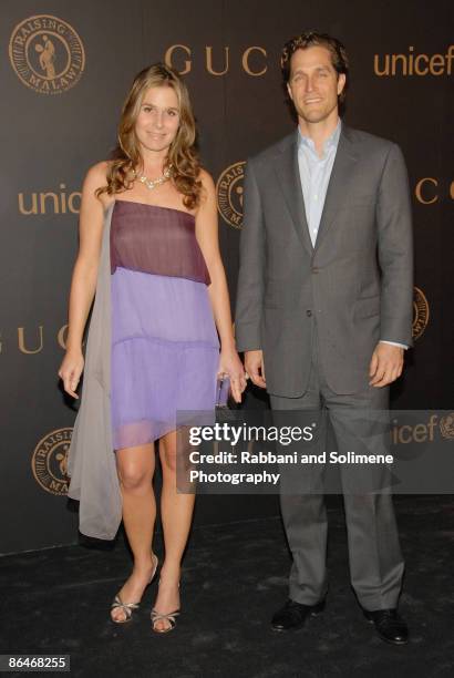 Aerin Lauder Zinterhofer, wearing Marc Jacobs, and Eric Zinterhofer arrives at "A Night to Benefit Raising Malawi and UNICEF" hosted by Madonna and...