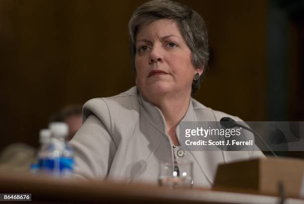 May 06: Homeland Security Secretary Janet Napolitano during the Senate Judiciary oversight hearing on the Department of Homeland Security, focusing...