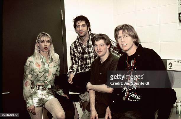 Sonic Youth pose for a portrait backstage at the Target Center in Minneapolis, Minnesota on June 29, 1995.