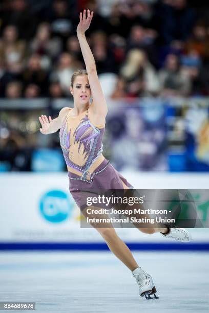 Carolina Kostner of Italy competes in the Ladies Free Skating during day two of the ISU Grand Prix of Figure Skating, Rostelecom Cup at Ice Palace...
