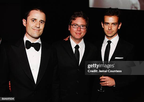 Evan Williams, Biz Stone and Jack Dorsey of Twitter attend Time's 100 Most Influential People in the World Gala at the Frederick P. Rose Hall at Jazz...