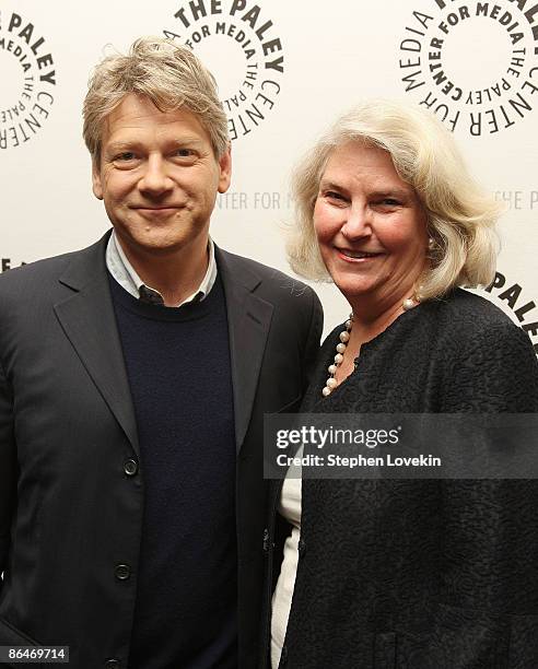 Actor Kenneth Branagh and executive producer Rebecca Eaton attend the "Masterpiece Mystery! Series: Wallander" premiere at the Paley Center For Media...