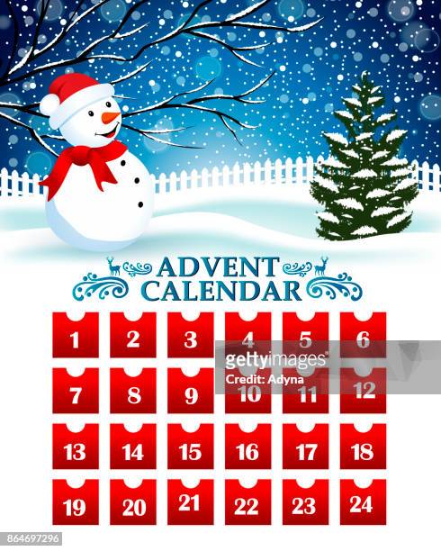 countdown to christmas day - advent calendar stock illustrations