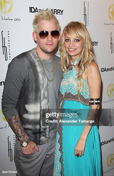 Joel Madden and Nicole Richie attend the launch of House of Harlow 1960 Jewelry Collection at Ida and Harry at Fontainebleau Miami Beach on May 6,...