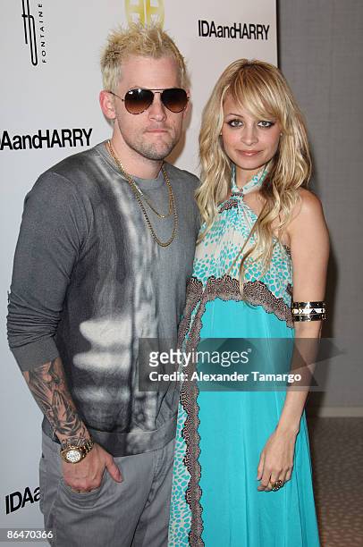 Joel Madden and Nicole Richie attend the launch of House of Harlow 1960 Jewelry Collection at Ida and Harry at Fontainebleau Miami Beach on May 6,...