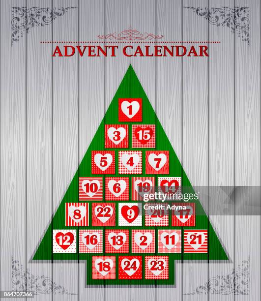 green advent calendar - white table texture stock illustrations