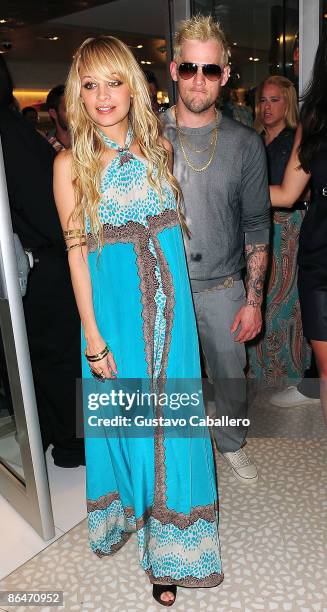 Nicole Richie and Joel Madden launches House of Harlow 1960 Jewelry Collection at Ida and Harry at Fontainebleau Miami Beach on May 6, 2009 in Miami...