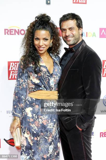 German actor Kai Schumann and his partner Marva Schreiber attend the 'Goldene Bild der Frau' award at Hamburg Cruise Center on October 21, 2017 in...