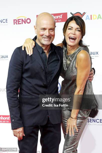 German actor Christian Berkel and German actress Gerit Kling attend the 'Goldene Bild der Frau' award at Hamburg Cruise Center on October 21, 2017 in...
