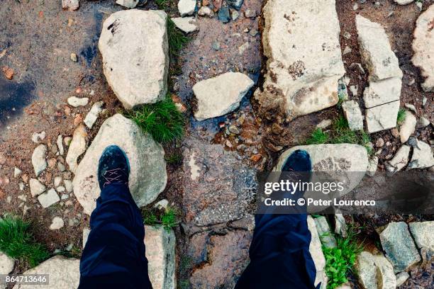 hikers feet. - peter lourenco stock-fotos und bilder