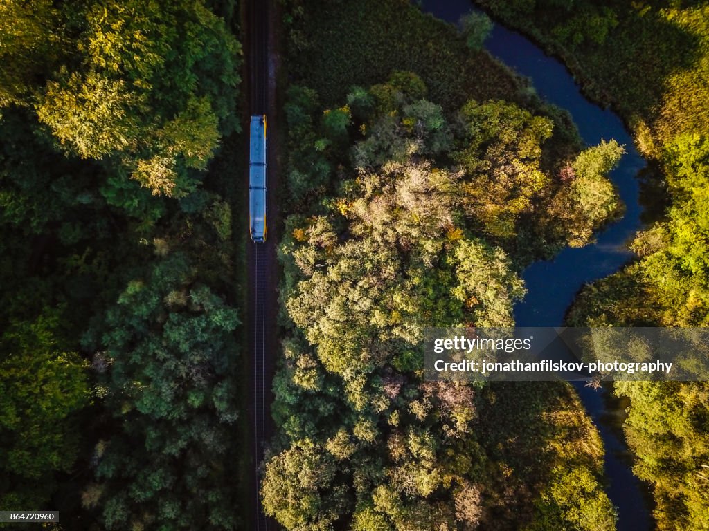 Train in nature