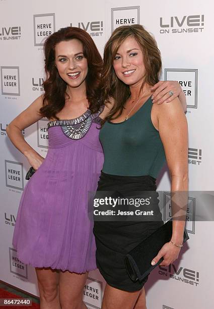 Hilarie Burton and Daneel Harris attend the Herve Leger By Max Azaria Spring Collection Preview Party at Live! On Sunset on May 6, 2009 in West...