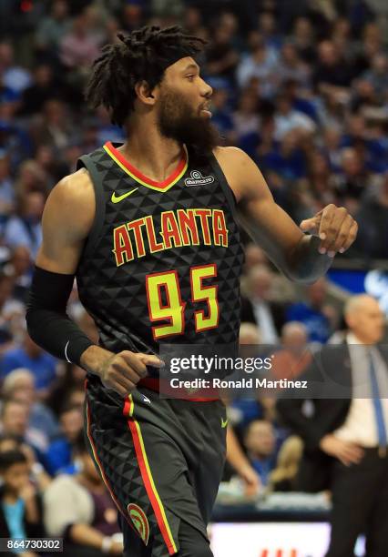 DeAndre' Bembry of the Atlanta Hawks at American Airlines Center on October 18, 2017 in Dallas, Texas. NOTE TO USER: User expressly acknowledges and...