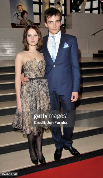 Felicity Jones and Rupert Friend attends the UK premiere of 'Cheri' at Cine lumiere on May 6, 2009 in London, England.