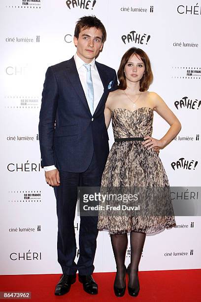 Rupert Friend and Felicity Jones attend the UK premiere of 'Cheri' at Cine Lumiere on May 6, 2009 in London, England.