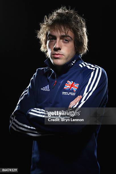 Team GB Rider Alex Dowsett poses for photographs at the Manchester Velodrome on March 19, 2009 in Manchester, England.