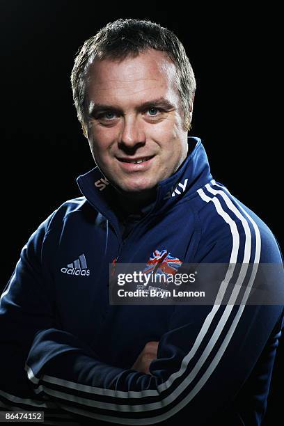 Team GB Olympic Development coach Darren Tudor poses for photographs at the Manchester Velodrome on March 19, 2009 in Manchester, England.