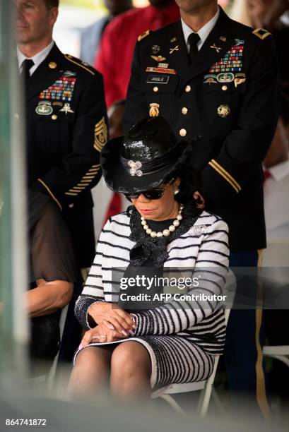 Florida Congresswoman Frederica Wilson, attends the burial service for US Army Sgt. La David Johnson at the Memorial Gardens East cemetery on October...