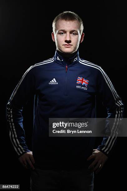 Team GB Rider Pete Mitchell poses for photographs at the Manchester Velodrome on March 19, 2009 in Manchester, England.