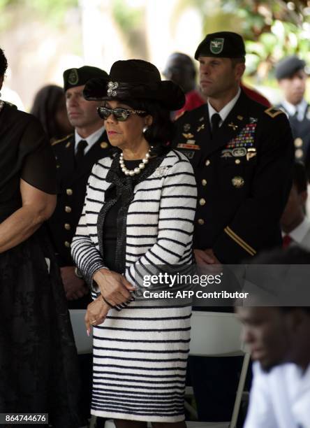 Florida Congresswoman Frederica Wilson, attends the burial service for US Army Sgt. La David Johnson at the Memorial Gardens East cemetery on October...