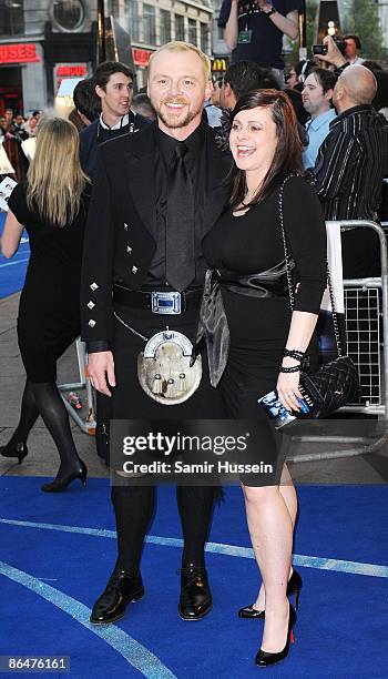 Simon Pegg and wife Maureen McCann arrives for the UK Film Premiere of 'Star Trek' at the Empire Leicester Square on April 20, 2009 in London,...