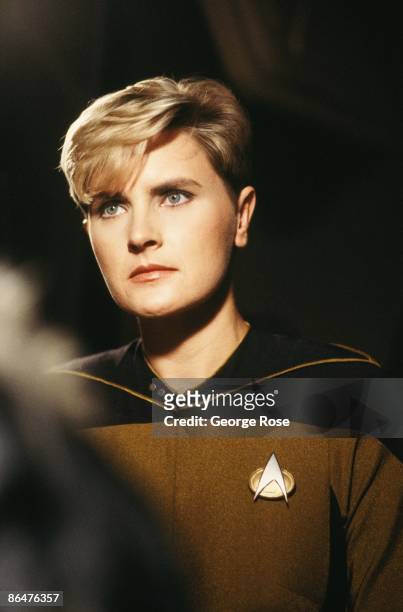 Actress Denise Crosby, who plays Security Officer Tasha Yar on the hit TV show "Star Trek: The Next Generation," is seen in this 1987 Hollywood,...